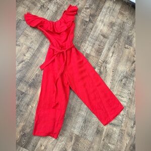 Tommy Bahama Bright Red Wide-Leg Tie-Waist Jumpsuit
